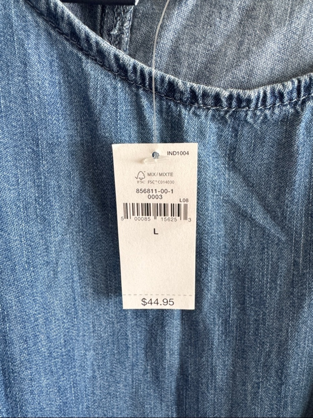 GAP women’s Denim Tie-Front Tank Top new with tags size large - Picture 4 of 9